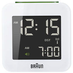 Braun Radio Controlled Travel Global Alarm Clock White